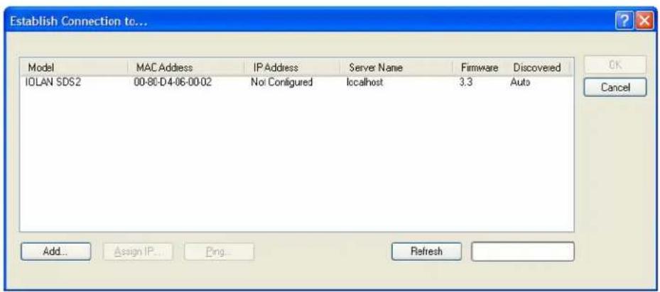 Perle IOLAN SDS1 - Connecting to the IOLAN Using DeviceManager - 1