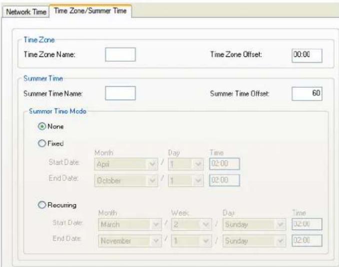 Perle IOLAN SDS1 - Time Zone/Summer Time Tab Field Descriptions - 1