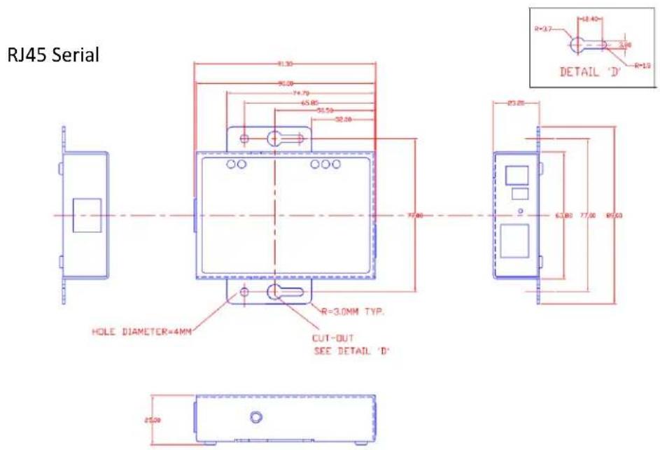Perle IOLAN DS1T - Appendix B - Mechanical Drawing - 1