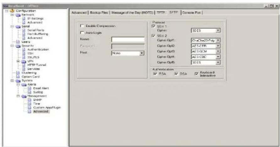 Perle IOLAN STS24 - SFTP Tab Field Descriptions - 1