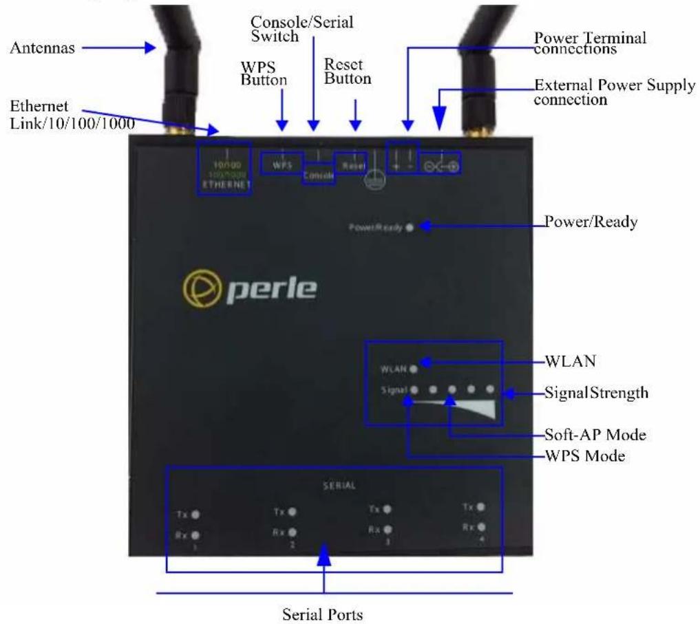 Perle IOLAN STS24 - Top View (4 port RJ-45) - 1