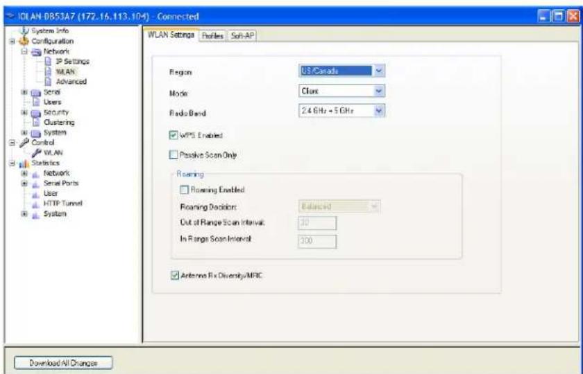 Perle IOLAN STS24 - WLAN Global Settings - 1
