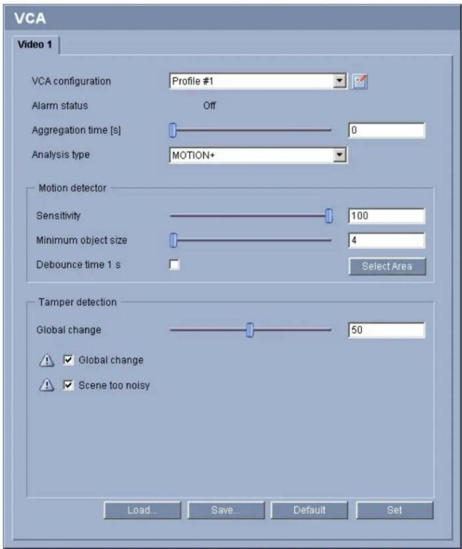 BOSCH VOT-320 - Advanced Mode: VCA profiles - 1