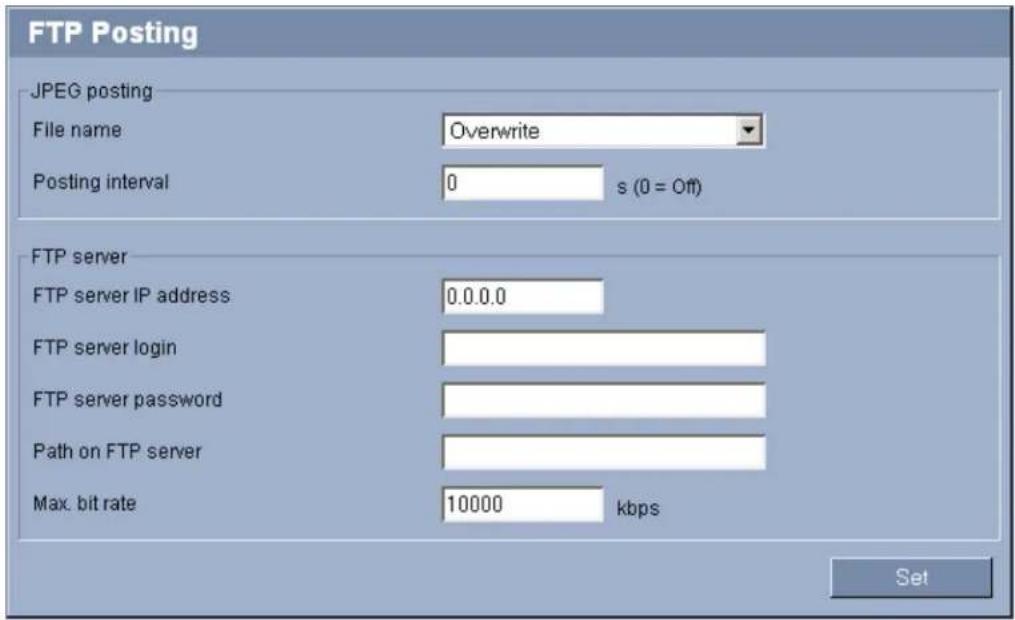 BOSCH VOT-320 - Advanced Mode: FTP Posting - 1