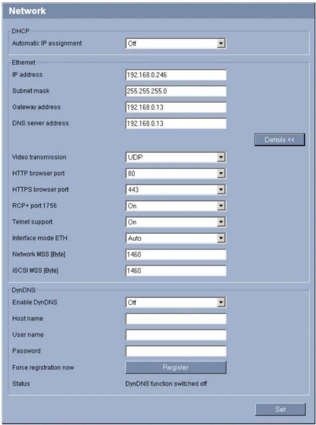 BOSCH VOT-320 - Advanced Mode: Network - 1