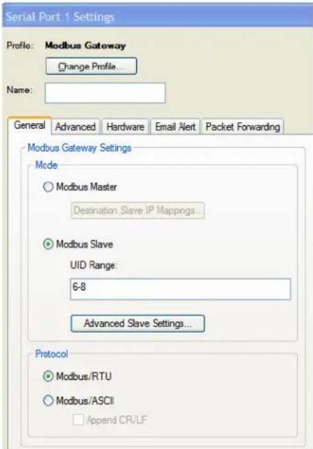 Perle IOLAN SCG50 - Modbus Slave Settings - 2