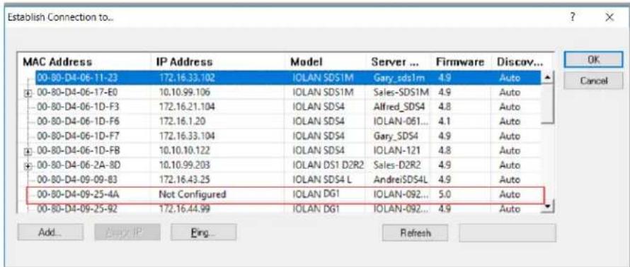 Perle IOLAN SCG50 - Assigning a Temporary IP Address to a New IOLAN - 1