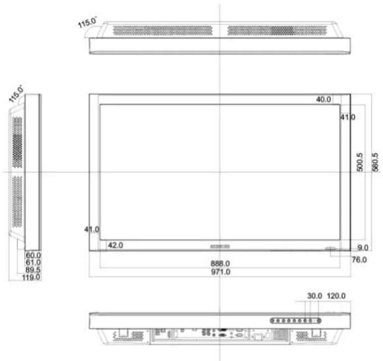 CISCO 110L Pro 47 - Mechanical Layout — LCD Professional Series 100 (40" Display) - 1