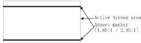 Active screen area Aspect marker [1.85:1 / 2.35:1]