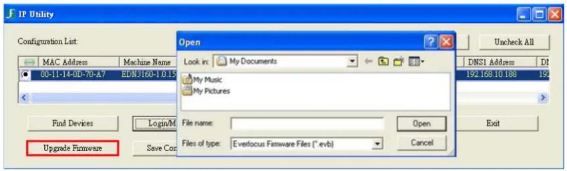 EverFocus EDN3160 - Upgrading Firmware - 1
