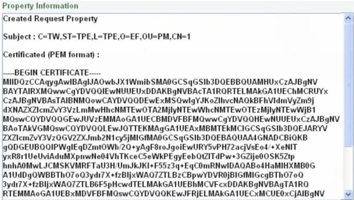 EverFocus NeVio EHN1320 - Create Certificate Request - 2