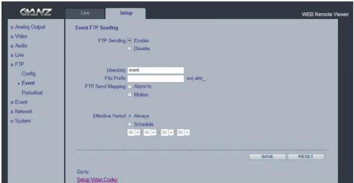 Ganz PixelPro ZN-DT2MTP - FTP > Event - 1