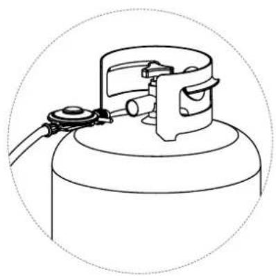 Hark Big Boss Gas Smoker - CONNECTING THE HOSE AND REGULATOR TO THE GAS BOTTLE - 1