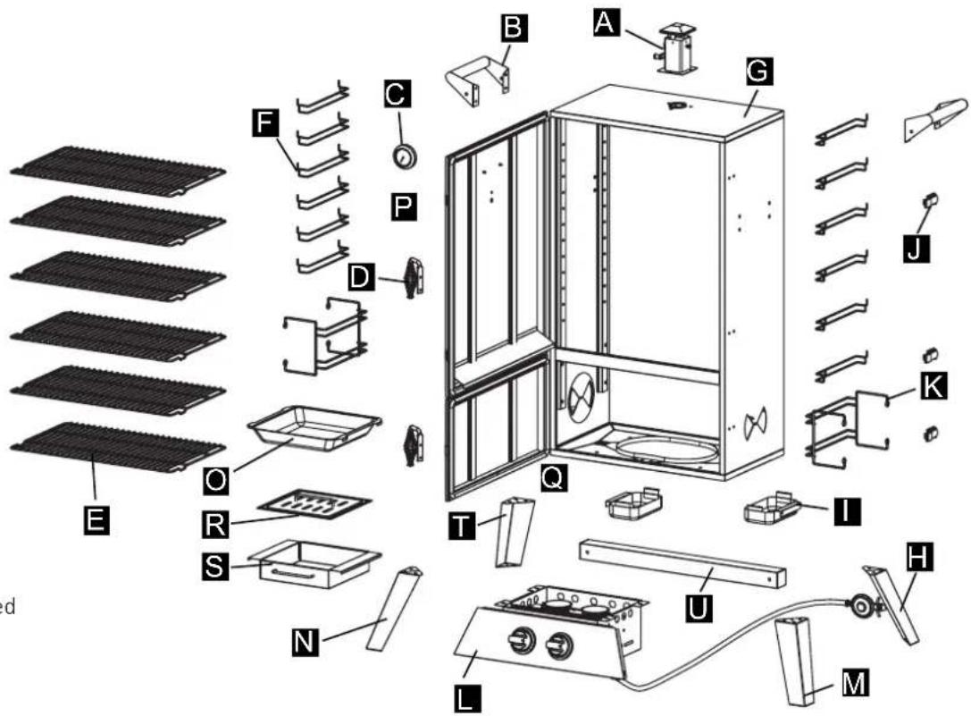 Hark Big Boss Gas Smoker - PARTS LIST - 1
