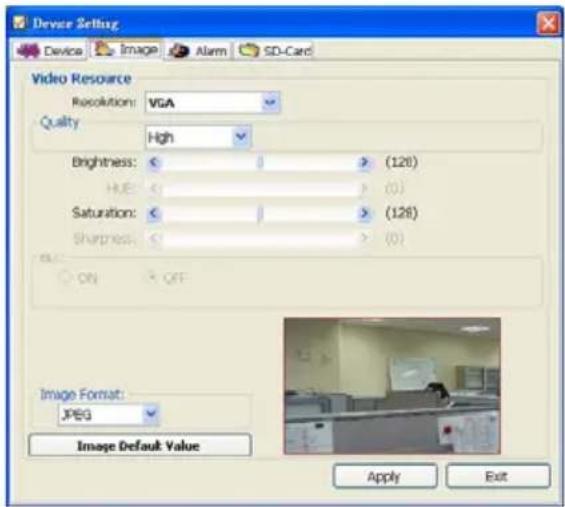 Ganz iPak DDK-1500 - Device Setting page (2) Image Setting page - 2