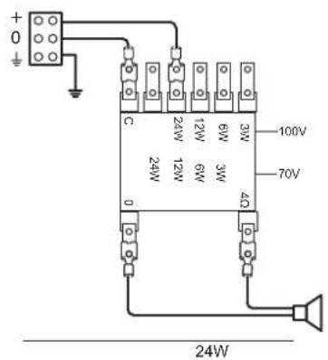 +0 - C 24W 12W 6W 3W 100V 24W 12W 6W 3W 0 4D 70V 24W
