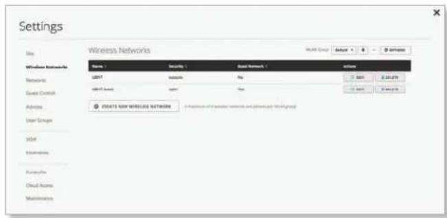 Ubiquiti Networks UniFi UAP-AC Outdoor - Settings > Wireless Networks - 1