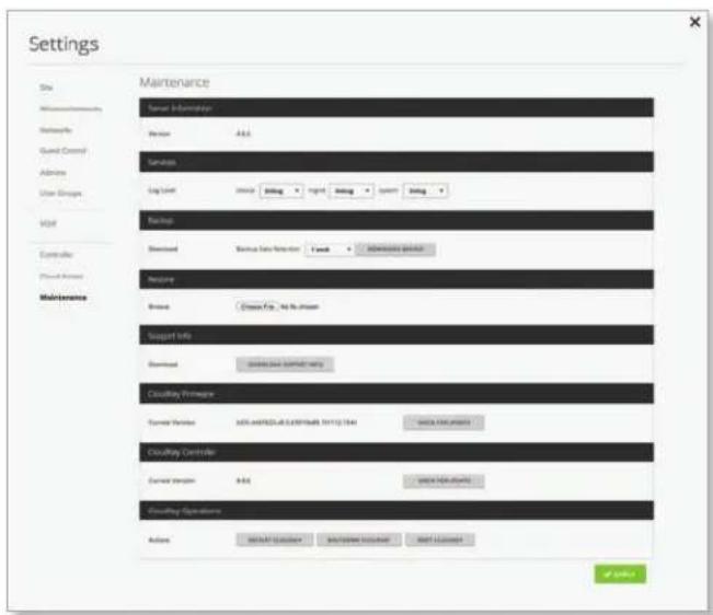 Ubiquiti Networks UniFi UAP-AC Outdoor - Settings > Maintenance - 1