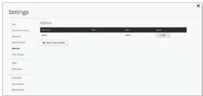 Ubiquiti Networks UniFi UAP-AC Outdoor - Settings > Admins - 2