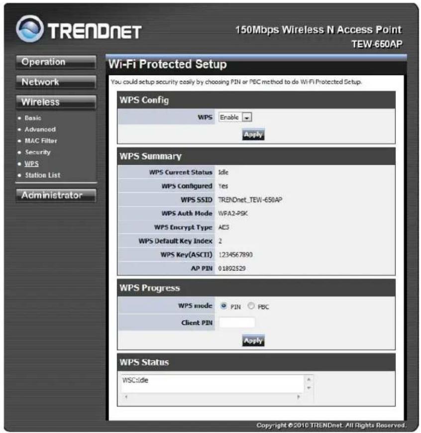 TRENDNET TEW-650AP - Wireless WPS - 1