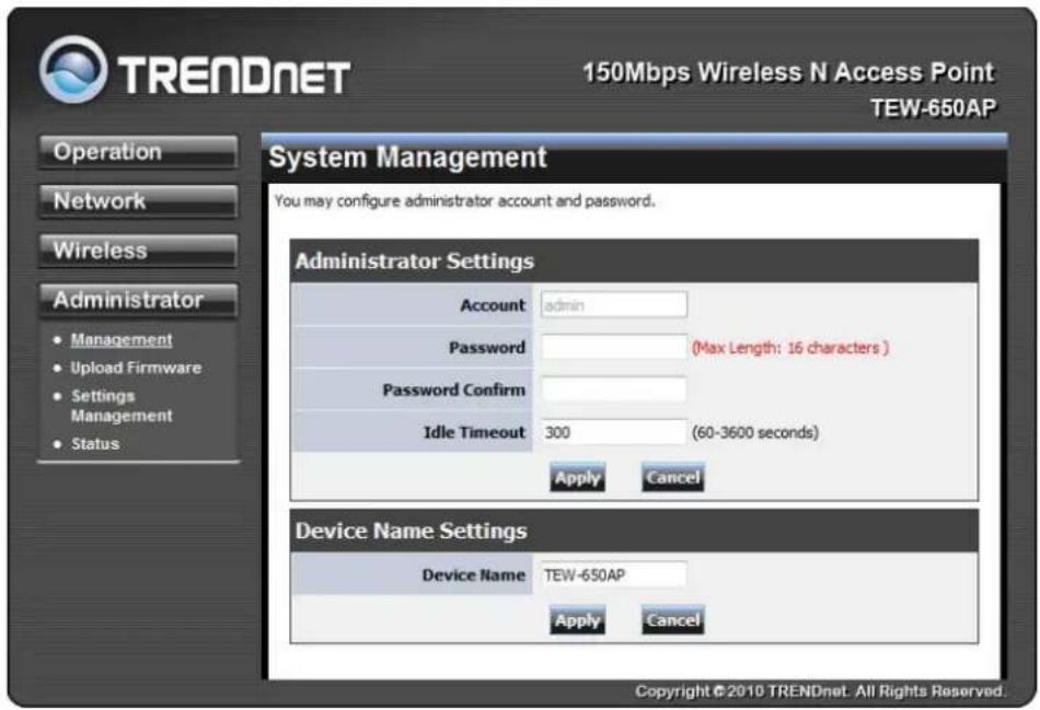 TRENDNET TEW-650AP - System Management - 1
