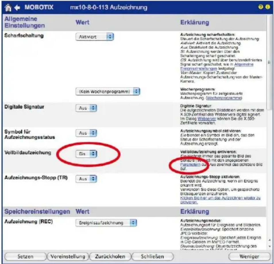 Mobotix Allround M15 - Activate/Deactivate Full Image Recording in the Browser - 1