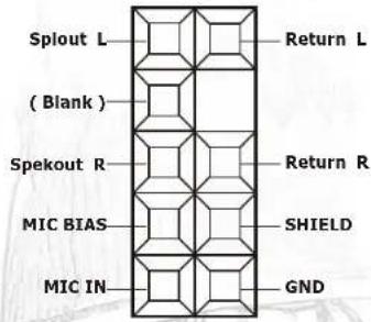 Splout L ( Blank ) Spekout R MIC BIAS MIC IN Return L Return R SHIELD GND