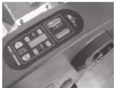 Control panel display with Chinese text and icons, showing industrial equipment setup