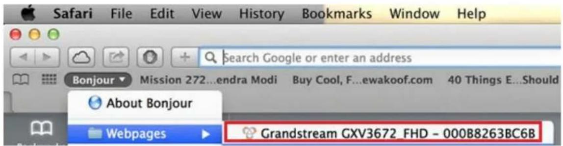Safari File Edit View History Bookmarks Window Help Search Google or enter an address Bonjour Mission 272...endra Modi Buy Cool, F...ewakoof.com 40 Things E...Should About Bonjour Webpages Grandstream GXV3672_FHD - 000B8263BC6B