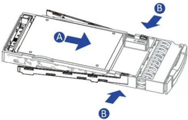 Infortrend EonStor GSa 3025 - Installing the hard drive into the drive tray and enclosure - 3