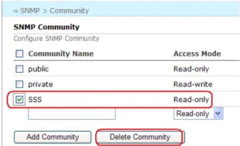 Aruba AirMesh MST200 - Deleting a Community - 1