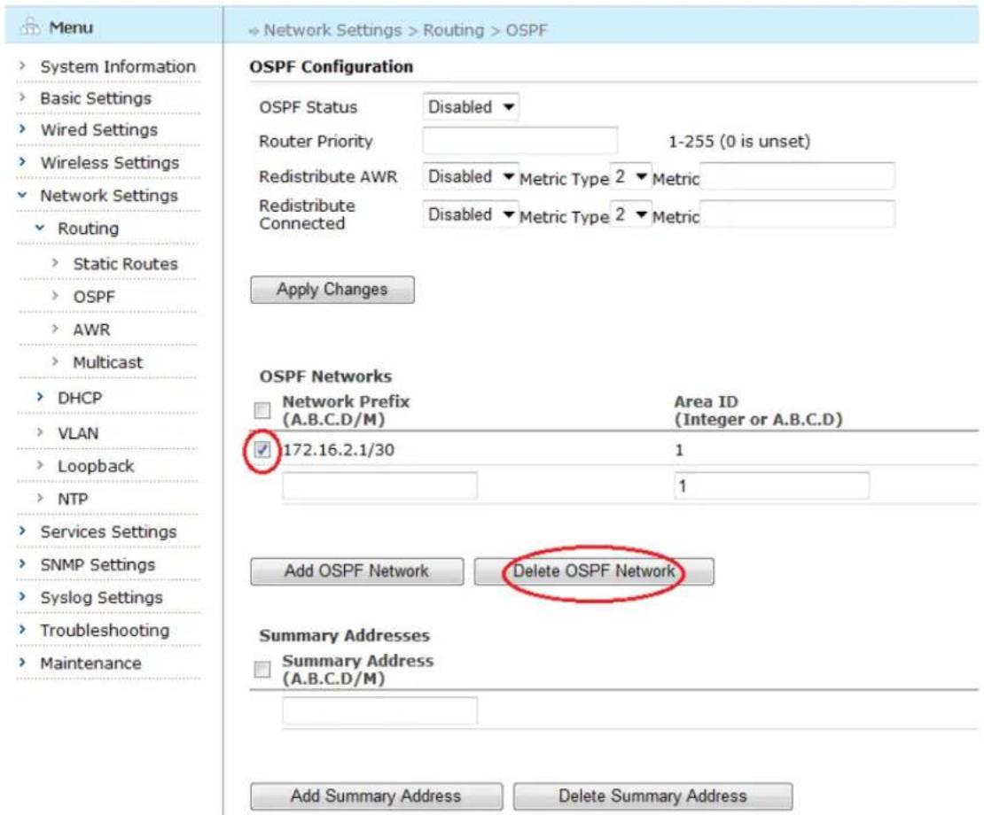 Aruba AirMesh MST200 - Deleting OSPF Network - 1