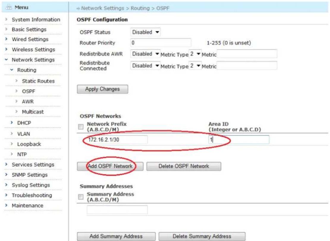Aruba AirMesh MST200 - Adding OSPF Network - 1