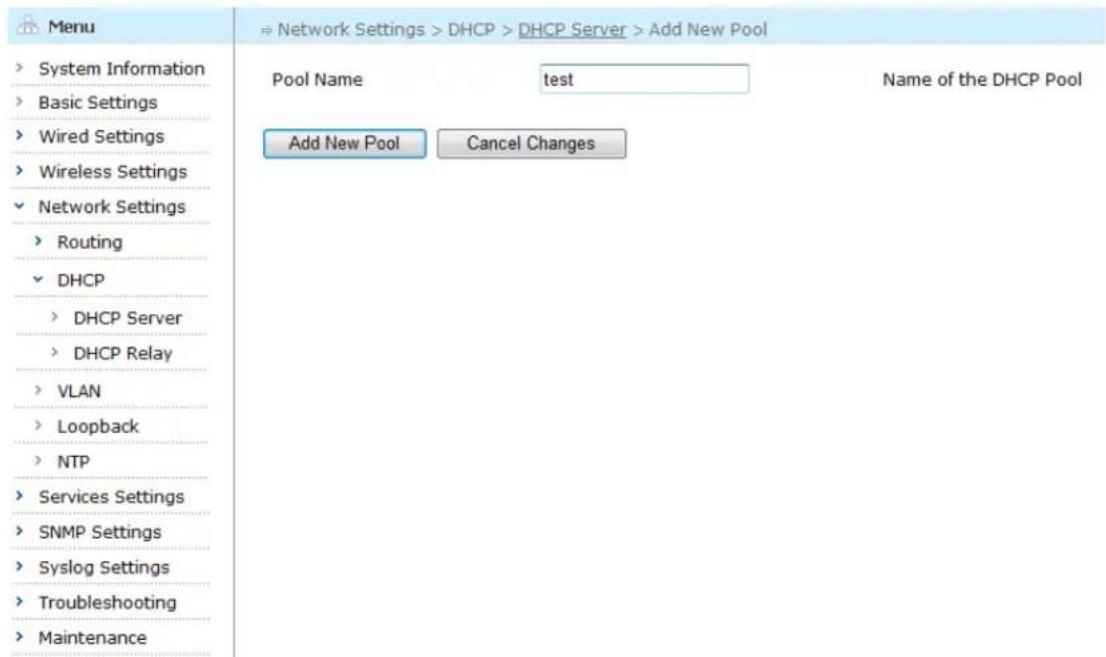 Aruba AirMesh MST200 - Adding a New DHCP Pool - 1