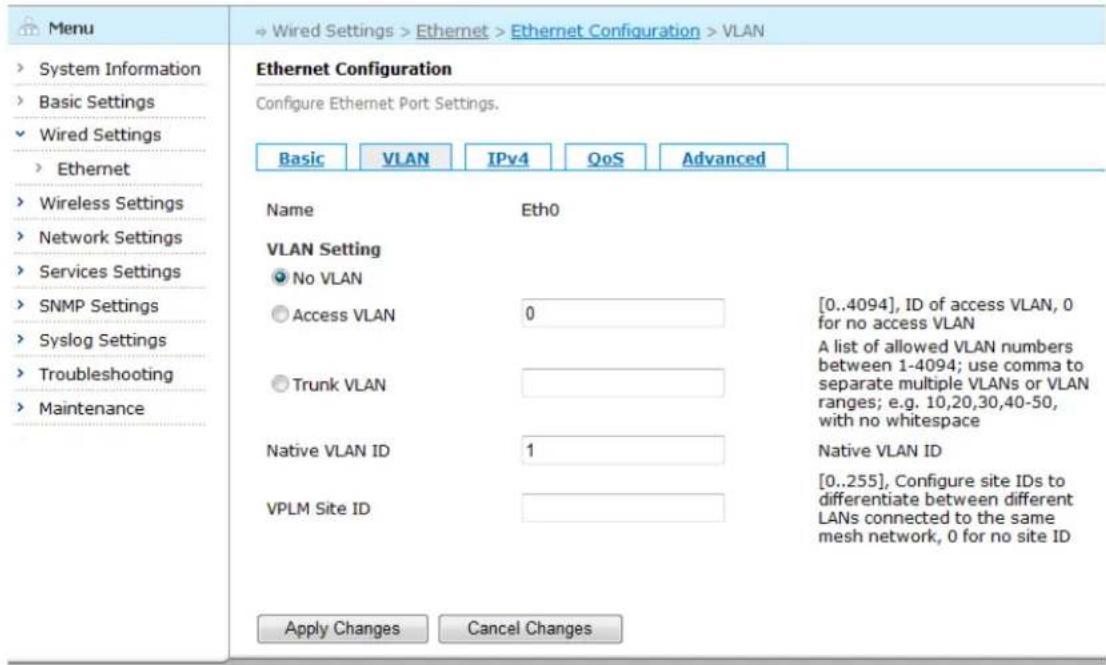Aruba AirMesh MST200 - Configuring Ethernet Interface VLAN - 1