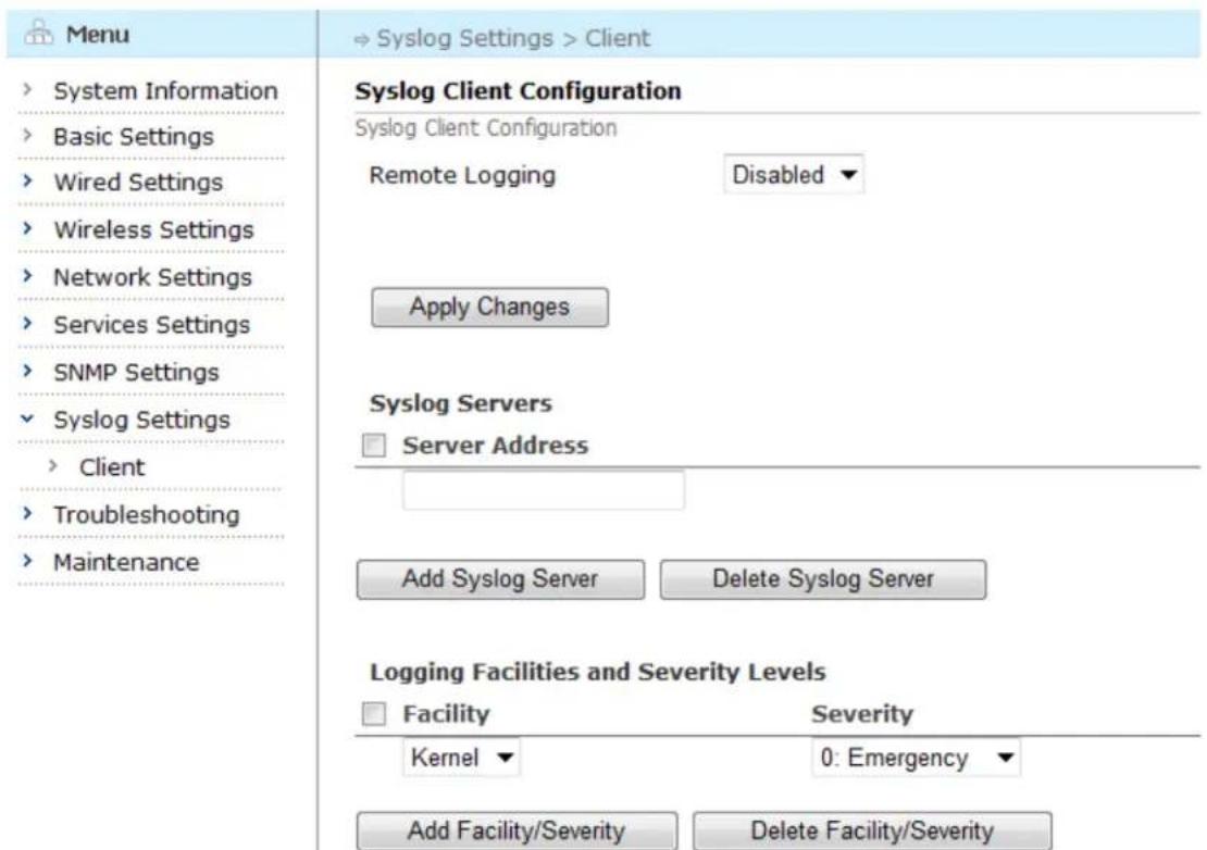 Aruba AirMesh MST200 - Configuring Syslog Client - 1