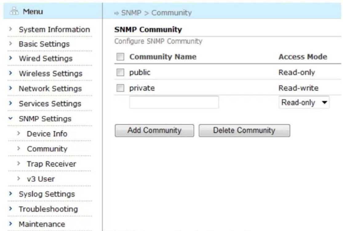 Aruba AirMesh MST200 - Configuring SNMP Communities - 1