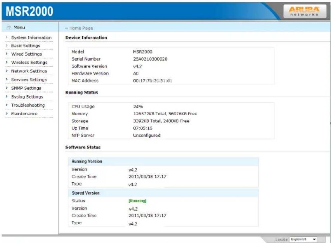 Aruba AirMesh MST200 - Logging into the Web-based Management Interface - 2
