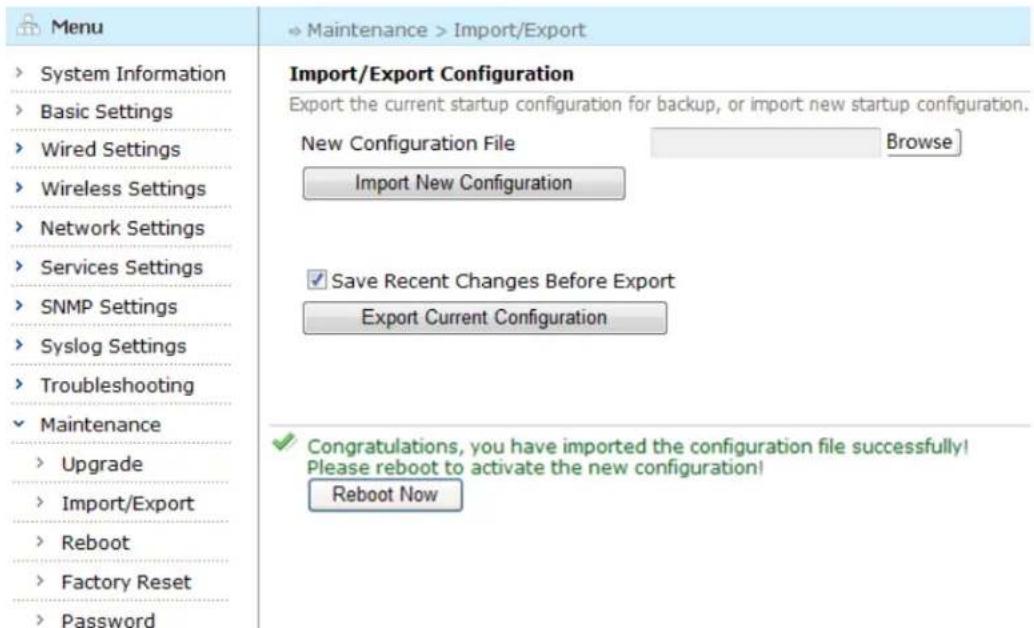 Aruba AirMesh MST200 - Import Configuration - 1