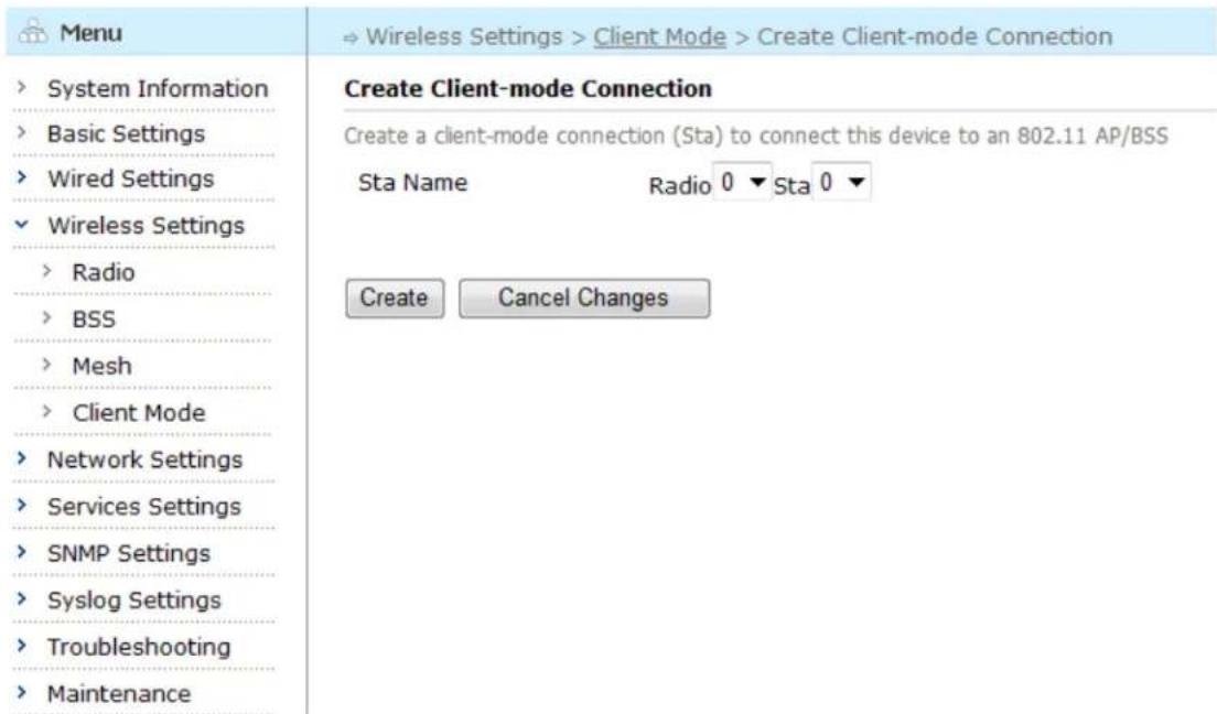 Aruba AirMesh MST200 - Creating a New/Entering an Existing Client-mode Connection - 1