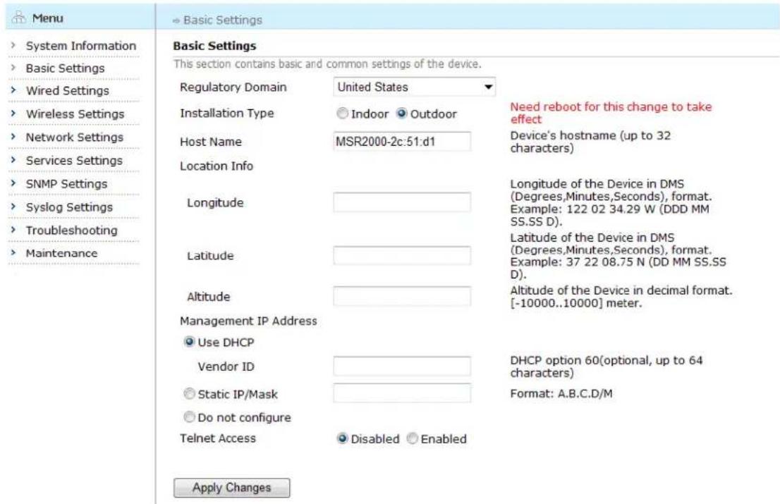 Aruba AirMesh MST200 - Basic Settings - 1