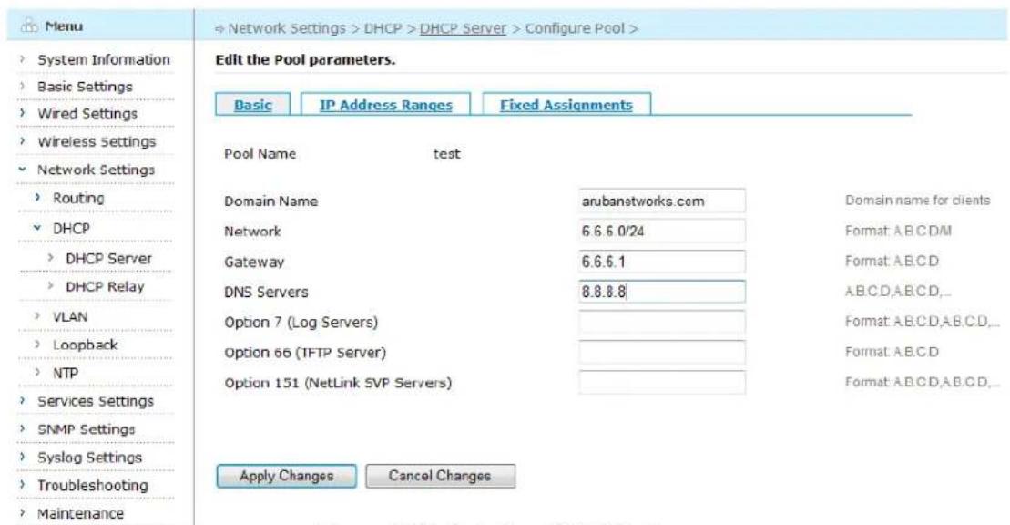 Aruba AirMesh MST200 - Deleting DHCP Option - 1