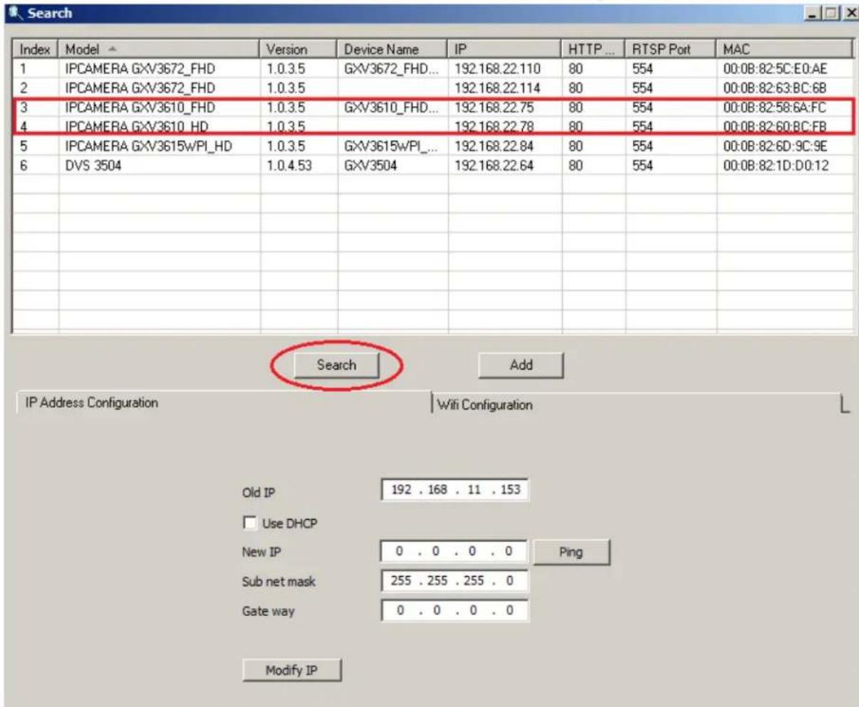 Index 1 2 3 4 5 6 Search Add IP Address Configuration Wifi Configuration Old IP 192 . 168 . 11 . 153 Use DHCP New IP 0 . 0 . 0 . 0 Ping Sub net mask 255 . 255 . 255 . 0 Gate way 0 . 0 . 0 . 0 Modify IP