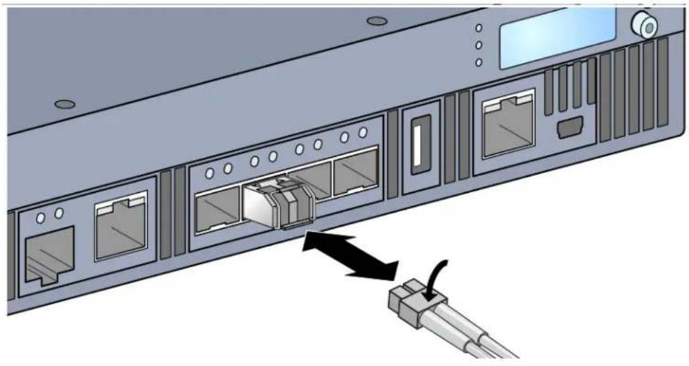 Aruba 7240XM - Connecting an LC Fiber Optic Cable - 1