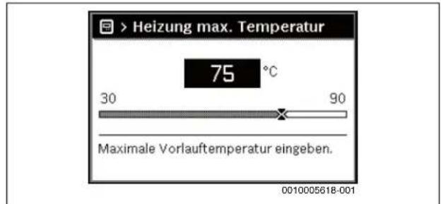 BOSCH Olio Condens 8000F - Maximale Vorlauftemperatur einstellen - 2