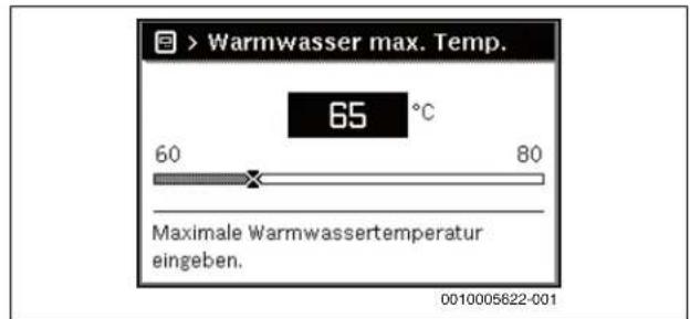 BOSCH Olio Condens 8000F - Maximale Warmwassertemperatur einstellen - 2