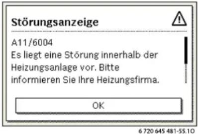 BOSCH Olio Condens 8000F - Störungsanzeigen an der Bedieneinheit - 1