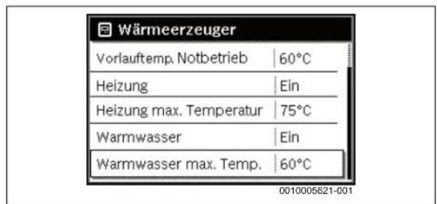 BOSCH Olio Condens 8000F - Maximale Warmwassertemperatur einstellen - 1