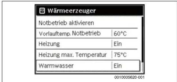 BOSCH Olio Condens 8000F - Warmwasserbereitung ein- oder ausschalten - 1