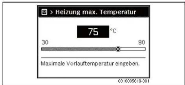BOSCH Olio Condens 7000F - Maximale Vorlauftemperatur einstellen - 2